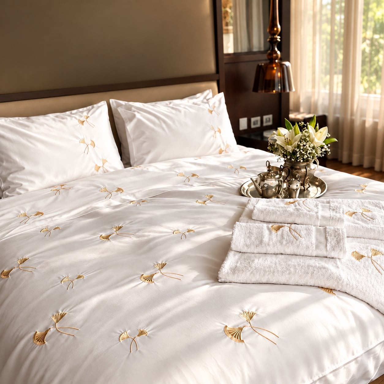 Golden Lotus Cotton Bedding Set — Home by SZ