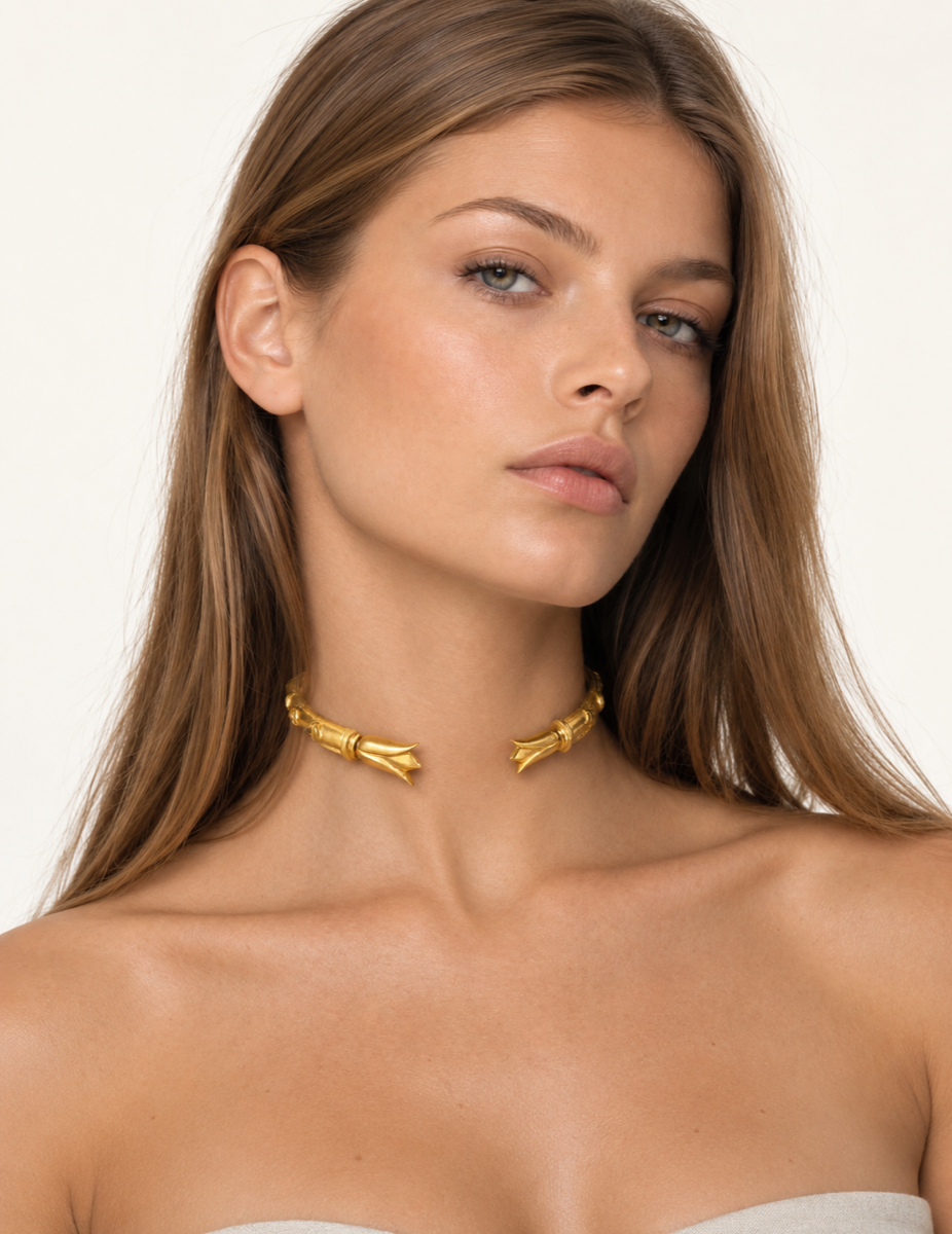 The Lotus Royale Choker on model