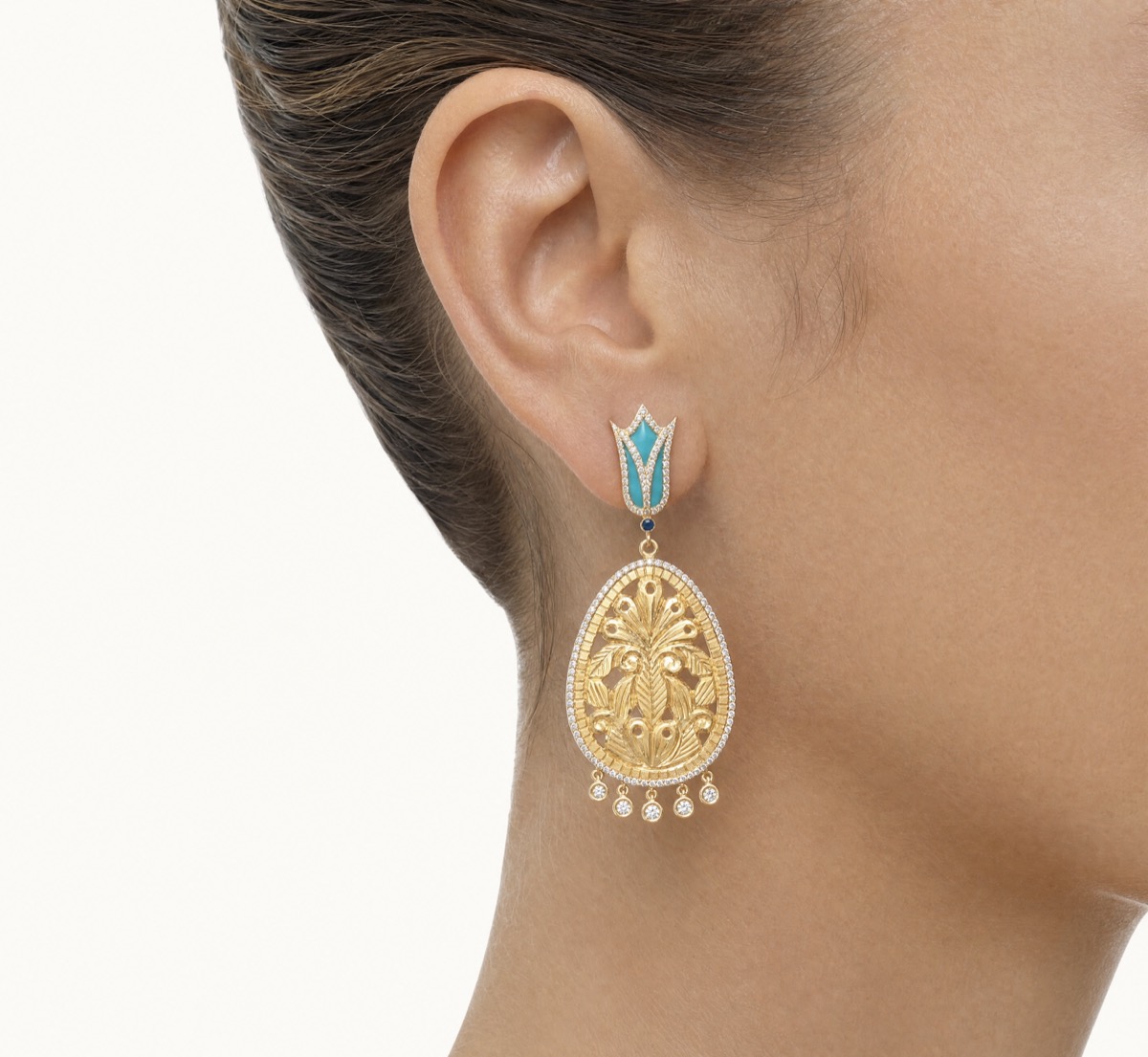 Imperial Aegis Earrings on model