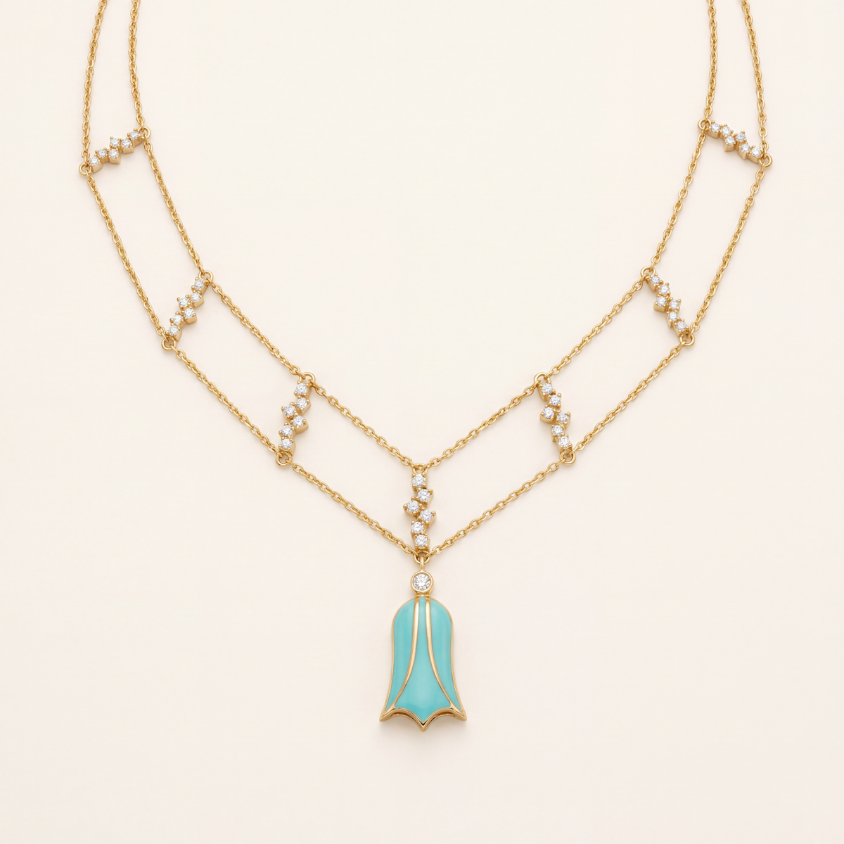Azure Emblem Necklace flatlay